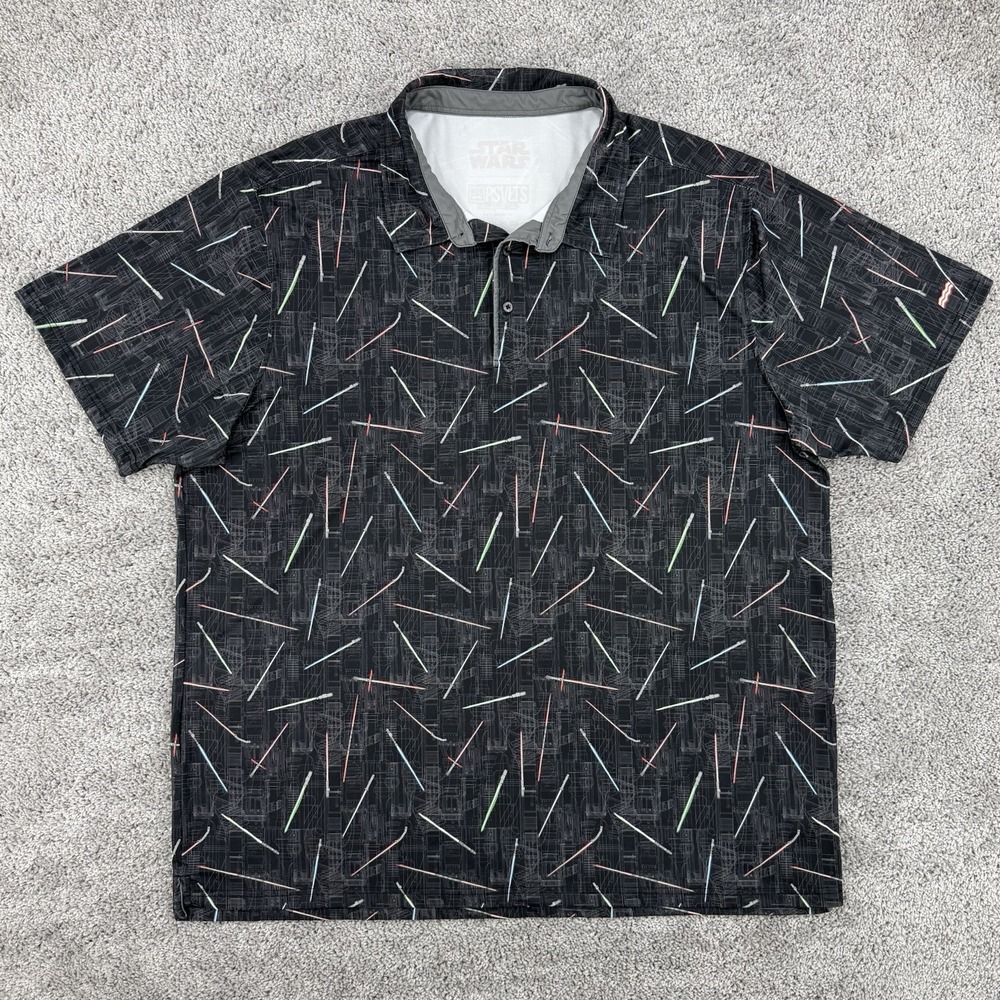 RSVLTS x Star Wars Polo Men's 3XL Breakfast Balls Lightsabers Short Sleeve